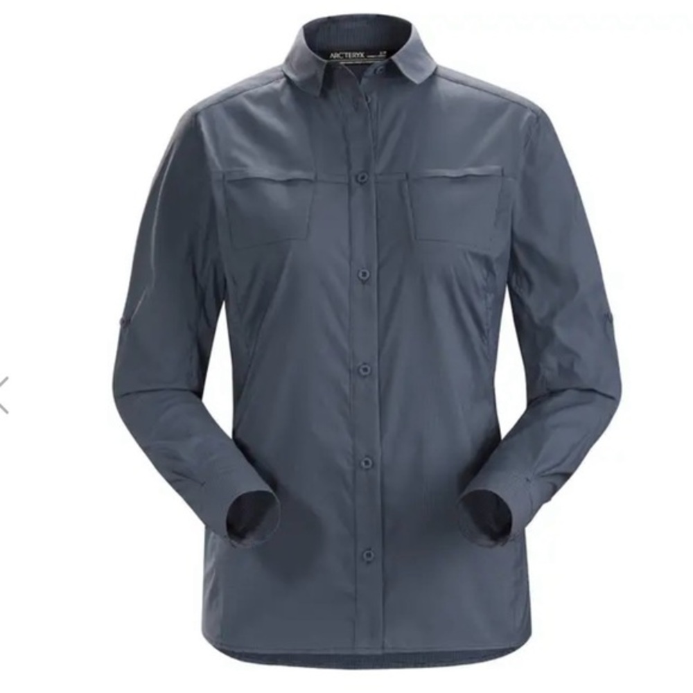 Arc'teryx women’s Fernie LS Button Down Shirt Blue Lightweight Technical Hiking